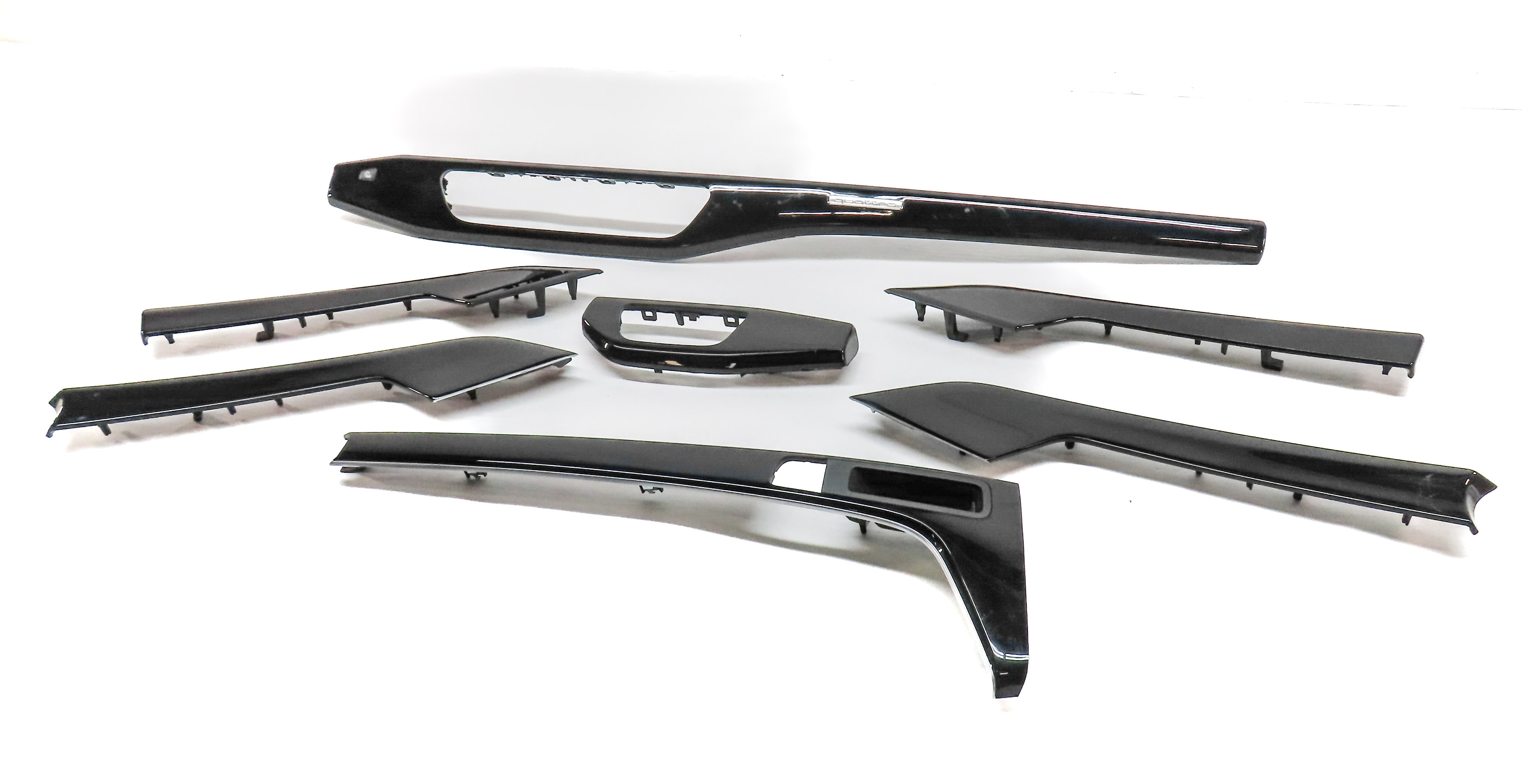 2019 AUDI A5 SPORTBACK (8W6) FRONT REAR DOOR DASH CONSOLE TRIM SET 7 (BLACK) — exact item pictured